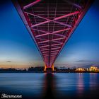 Rheinbrücke Emmerich bei Nacht - mal von der anderen Seite