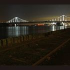 Rheinbrücke Krefeld Uerdingen bei Nacht