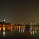 Rheinbrücke mit Walzmühle, Ludwigshafen bei Nacht