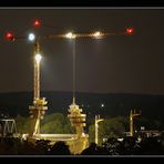 Rheinbrücke Wesel-Baustelle bei Nacht