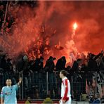 Rhein(energiestadion) in Flammen