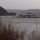 Rheinfähre auf dem Rhein bei Linz