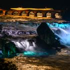 Rheinfall bei Nacht und Vollmond