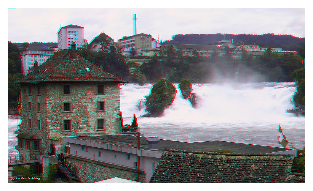 Rheinfall von Schaffhausen #1 in 3D (Rot/Cyan)