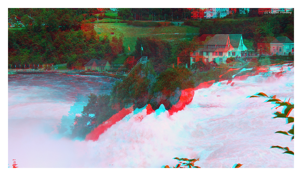 Rheinfall von Schaffhausen #2 in 3D (Rot/Cyan)