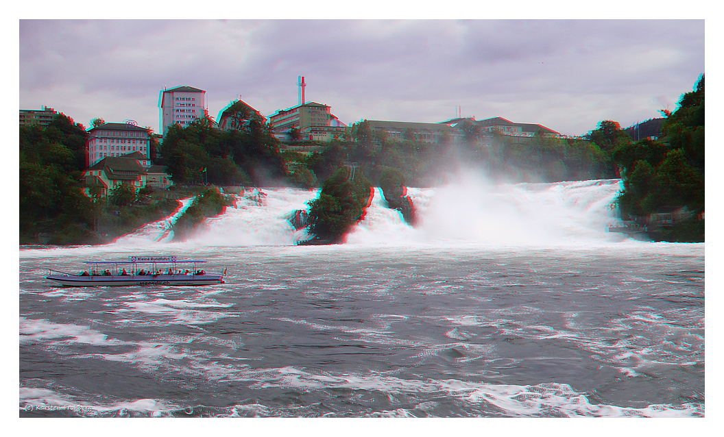 Rheinfall von Schaffhausen #3 in 3D (Rot/Cyan)