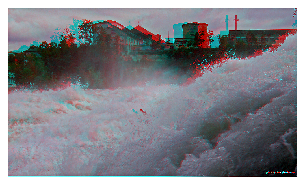 Rheinfall von Schaffhausen #4 in 3D (Rot/Cyan)