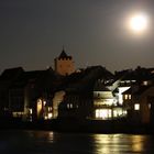 Rheinfelden bei Nacht mit Vollmond