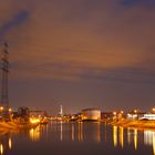 Rheinhafen Karlsruhe bei Nacht