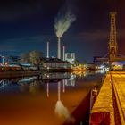 Rheinhafen Karlsruhe: Lichtermeer in der Nacht