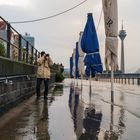 Rheinhochwasser in Düsseldorf