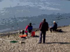 Rheinlandschaft bei Mondorf - Angler