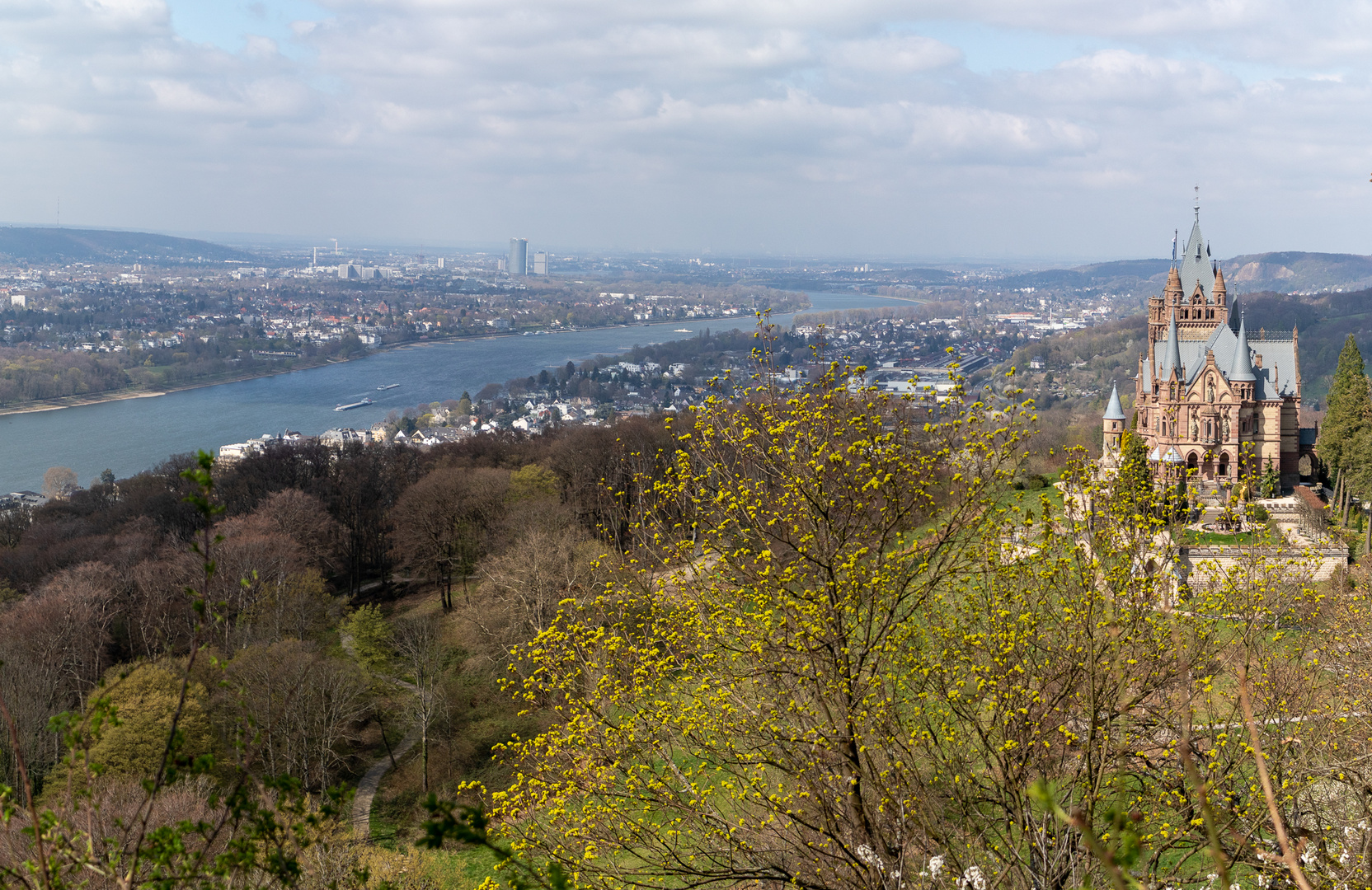 Rheinpanorama mit Schloss Drachenburg