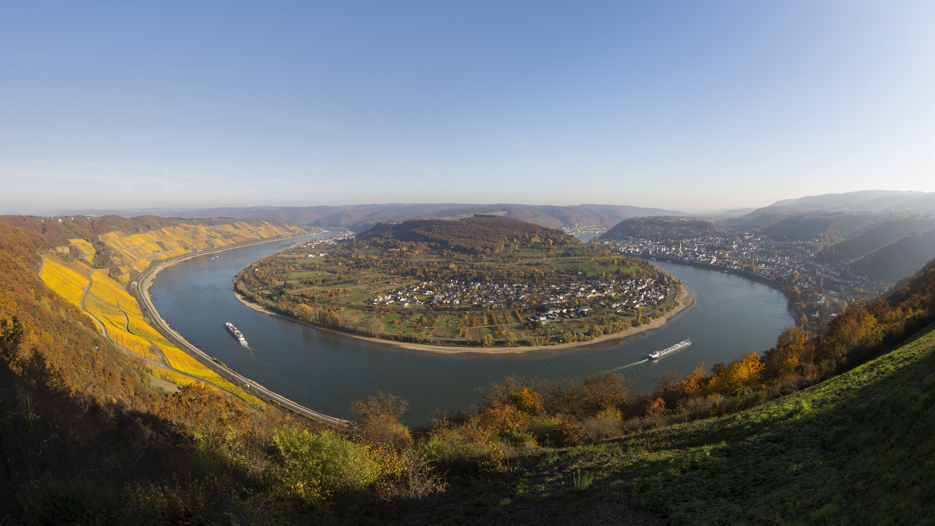 Rheinschleife bei Boppard im Herbst