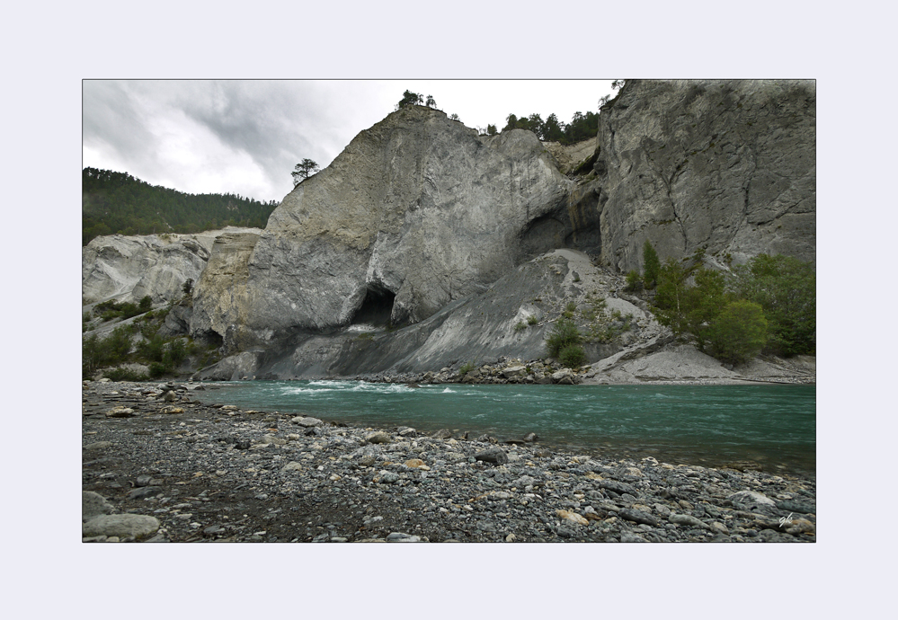 rheinschlucht im regen