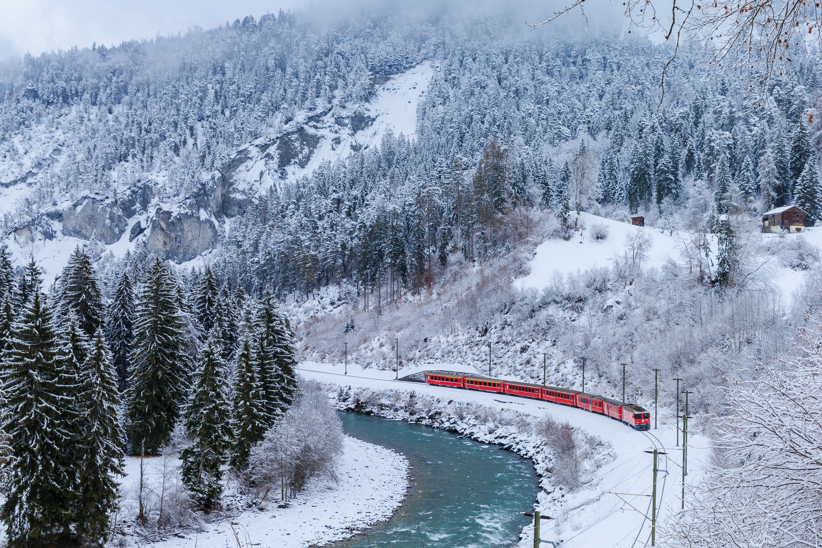 Rheinschlucht, Winter und kein Dampf