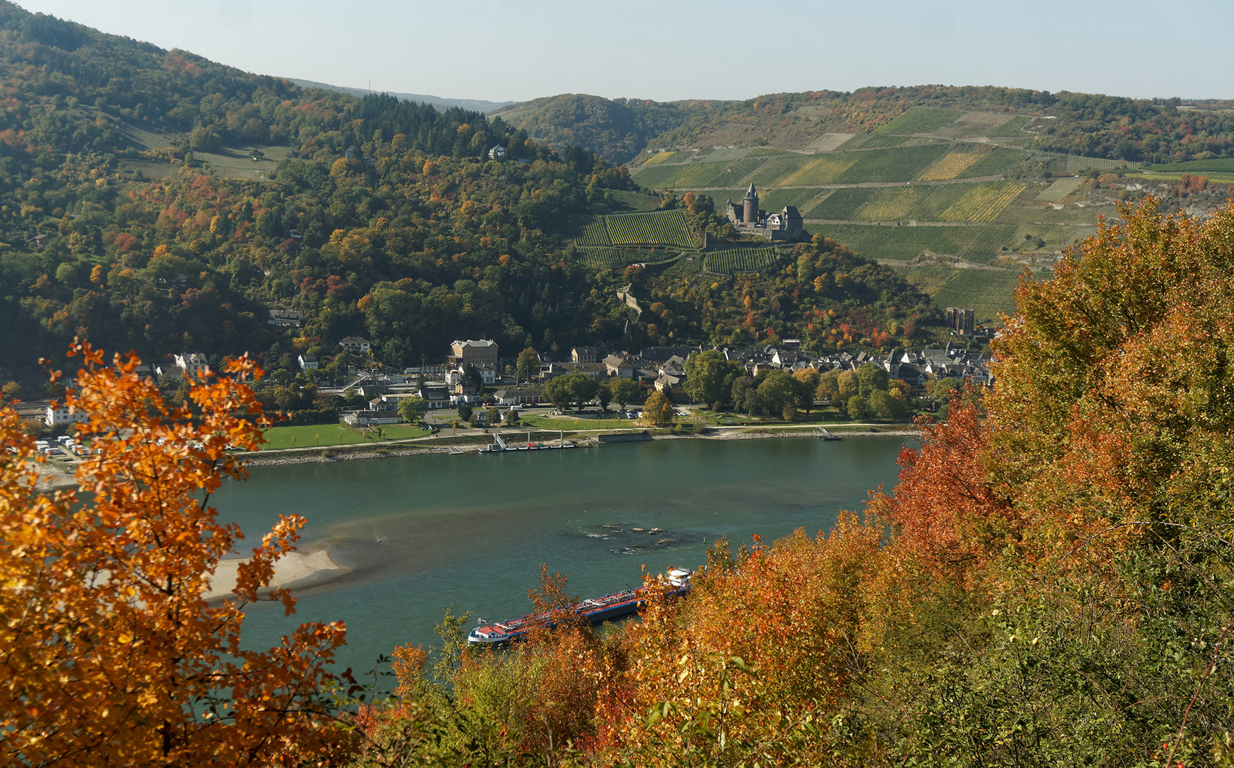 Rheinsteig vom Panoramablick auf Bacharach