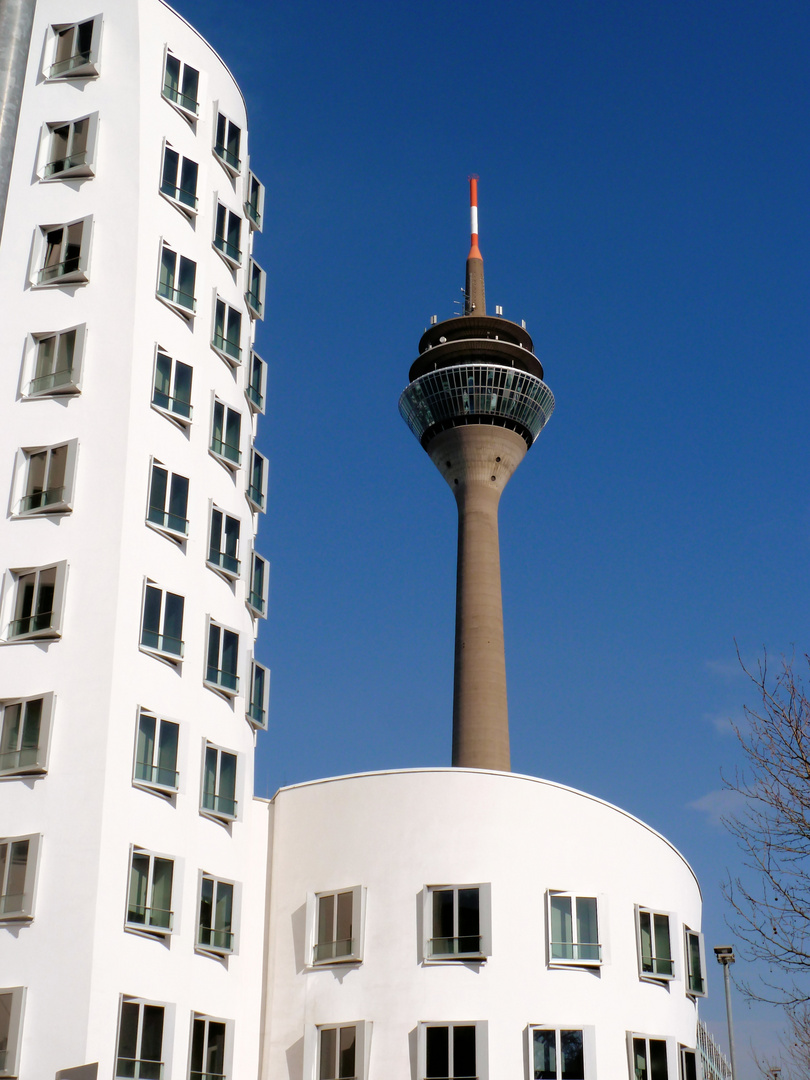 Rheinturm und Gehry