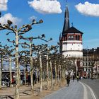 Rheinufer Promenade am Schloßturm Düsseldorf