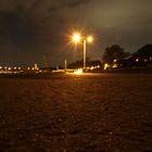 Rheinuferpromenade bei Nacht vom Boden