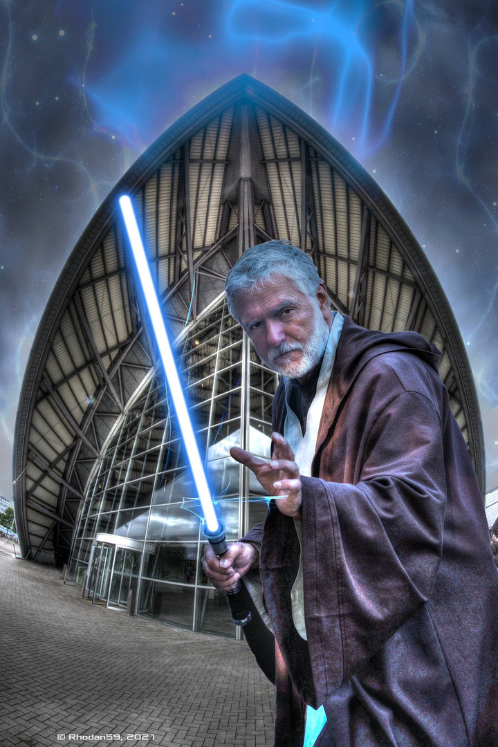 Rhodan Kenobi vor dem Clyde Auditorium in Glasgow