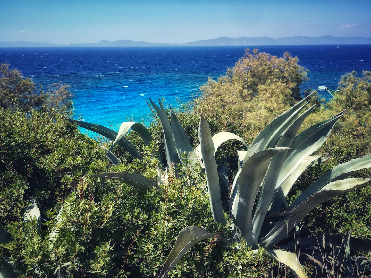 Rhodos mit Blick auf die türkische Küste