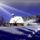 Rhomberg Kapelle, aktuell im tiefen Schnee. 