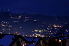 Rhône-Tal bei Nacht