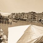 Rialto Bridge in sepia -panorama-