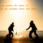 richte dein gesicht der sonne zu, und die schatten werden hinter dich fallen.