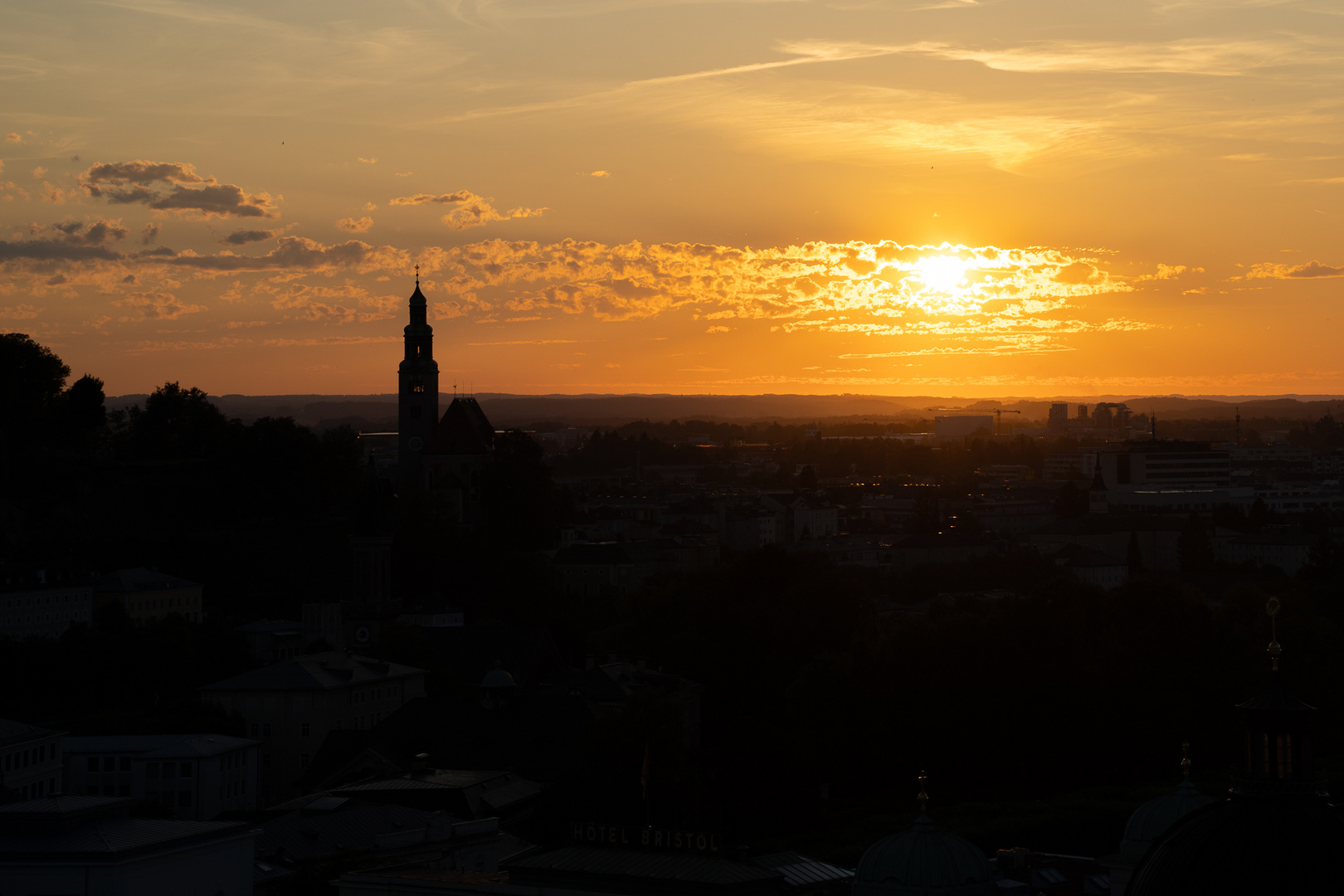 Richtung Mülln im Sonnenuntergang