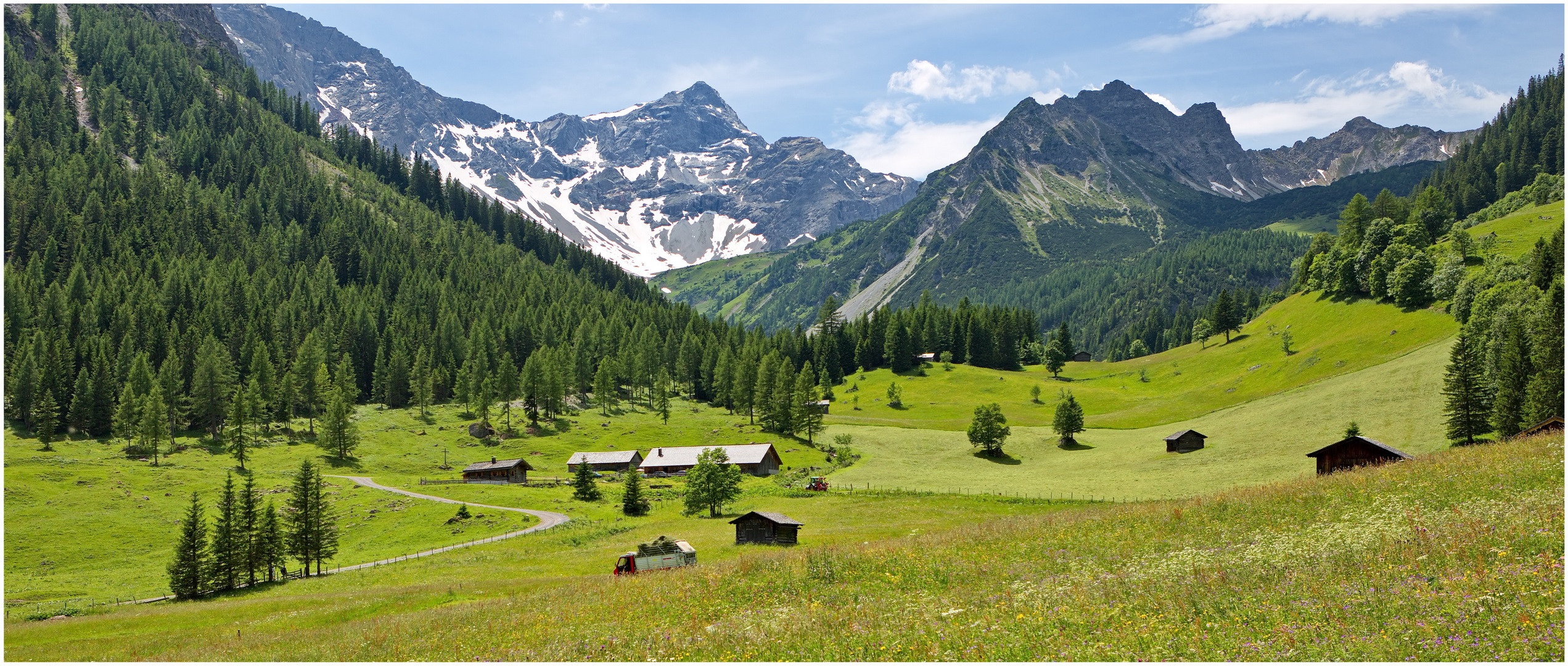 Richtung untere Brüggele-Alpe  2021-06-27  Panorama