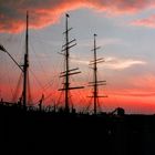 Rickmer Rickmers im Sonnenuntergang