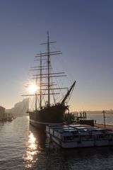 Rickmer Rickmers mit Morgensonne