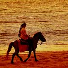 riding on the beach