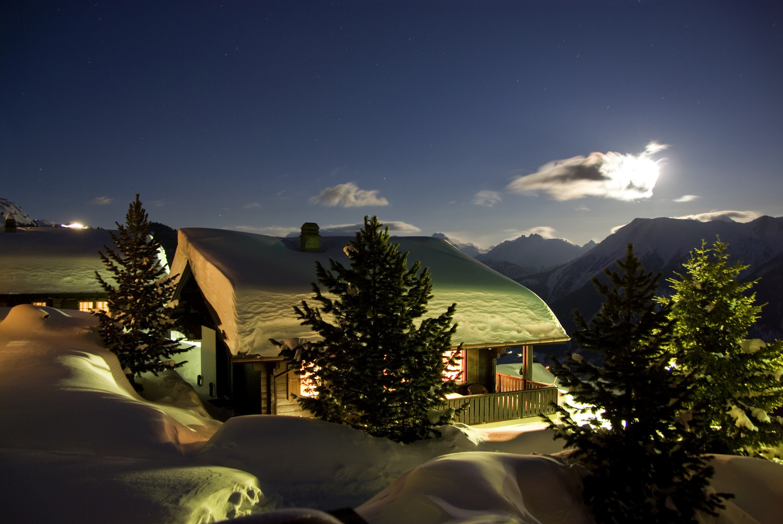 Riederalp bei Vollmondnacht