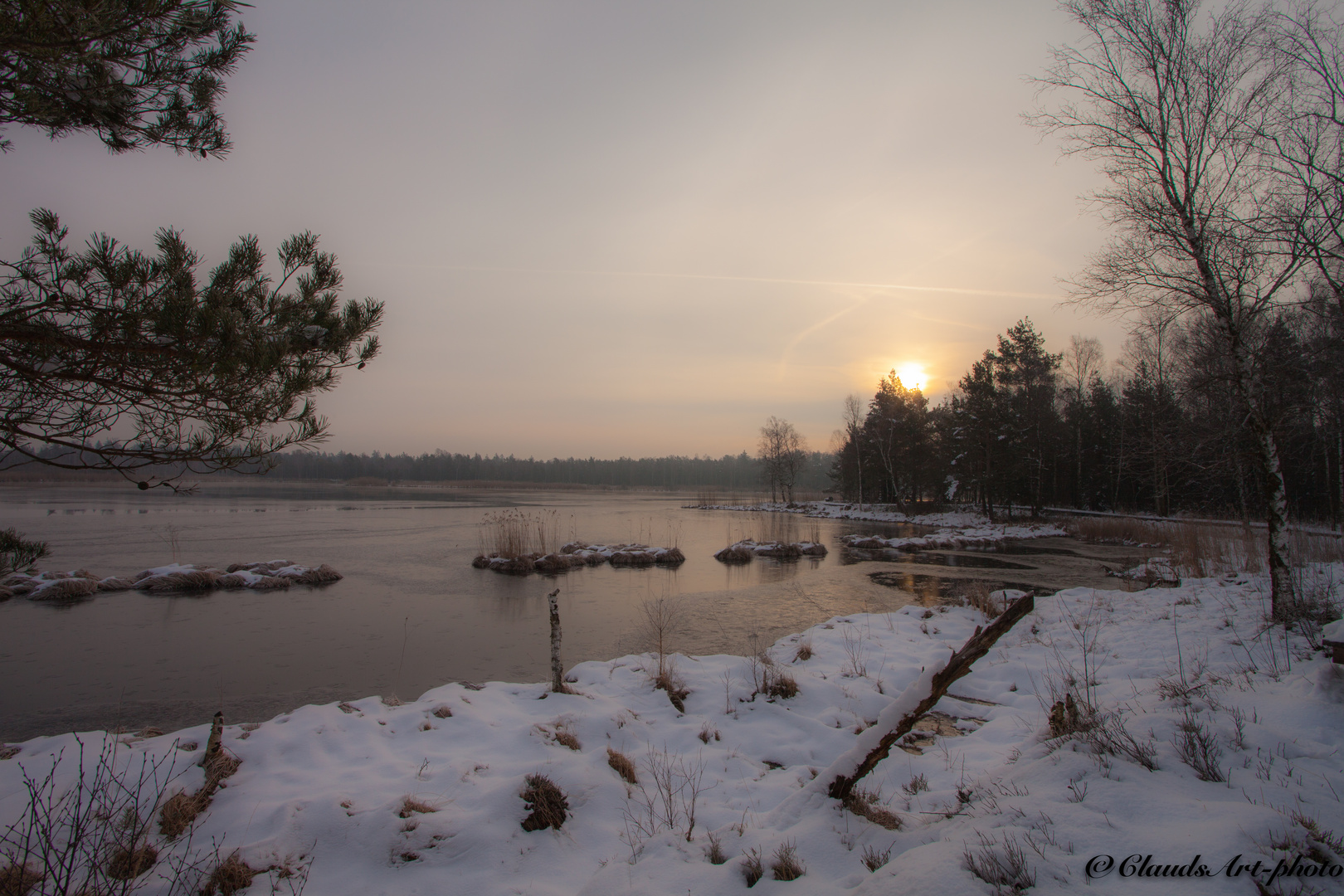 Riedsee an einem Wintermorgen