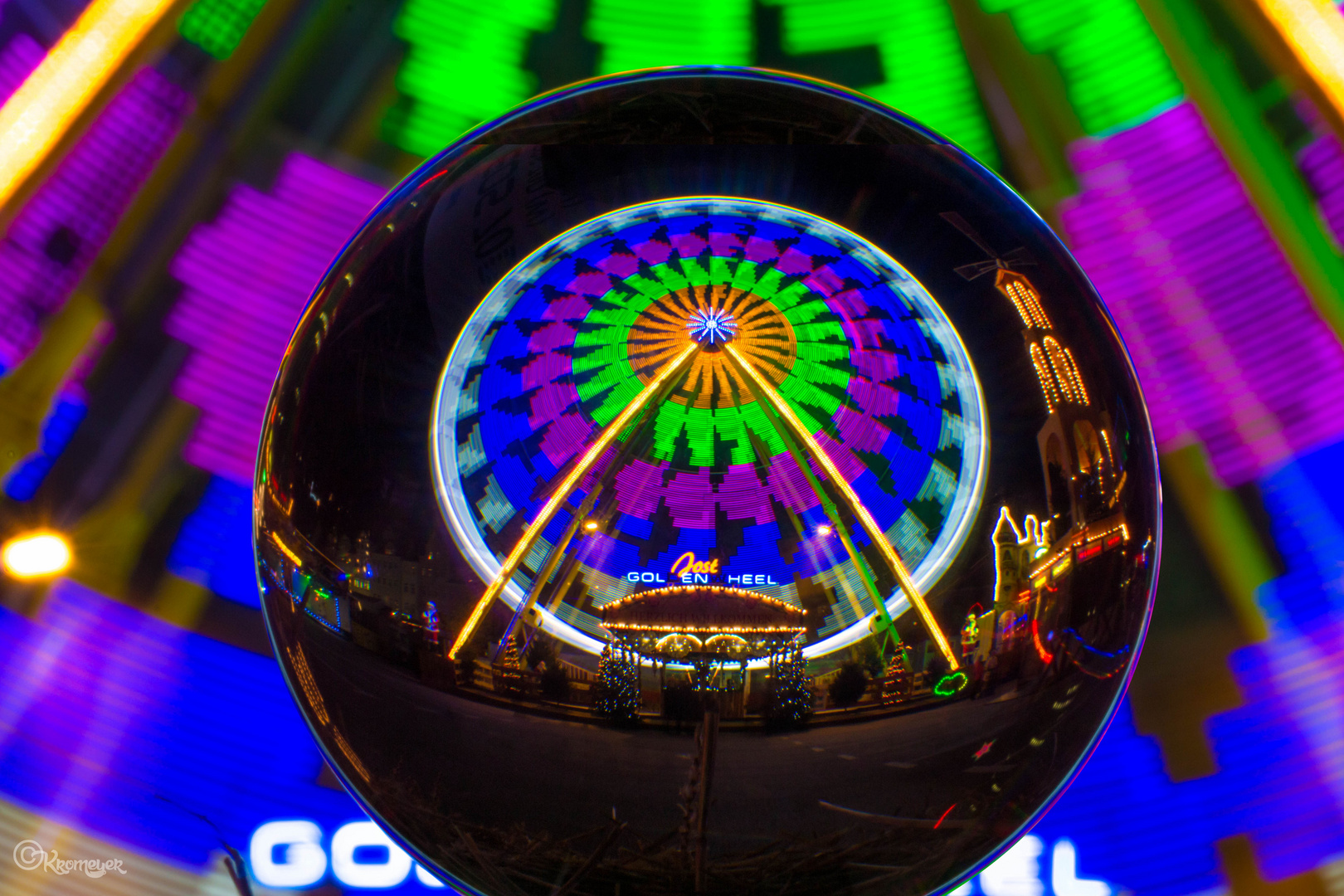 Riesenrad in einer Glaskugel