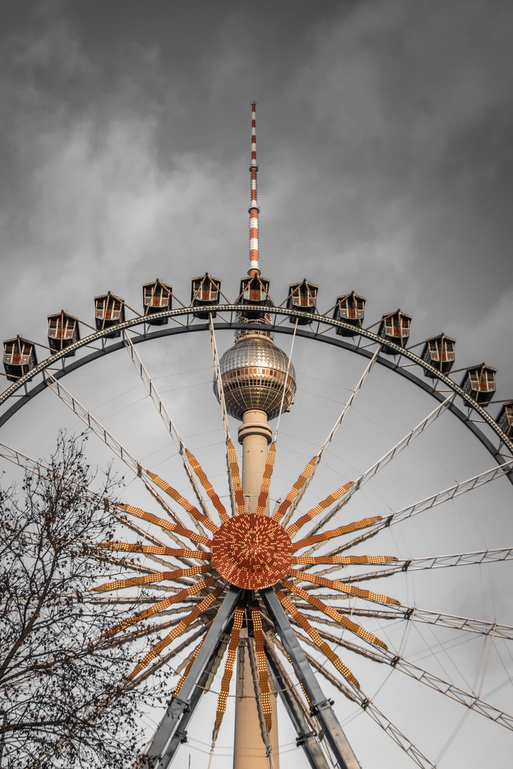 Riesenrad und Fernsehturm, Berlin