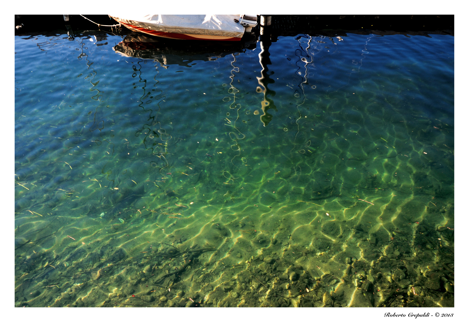 Riflessi nel lago, porto di Laveno