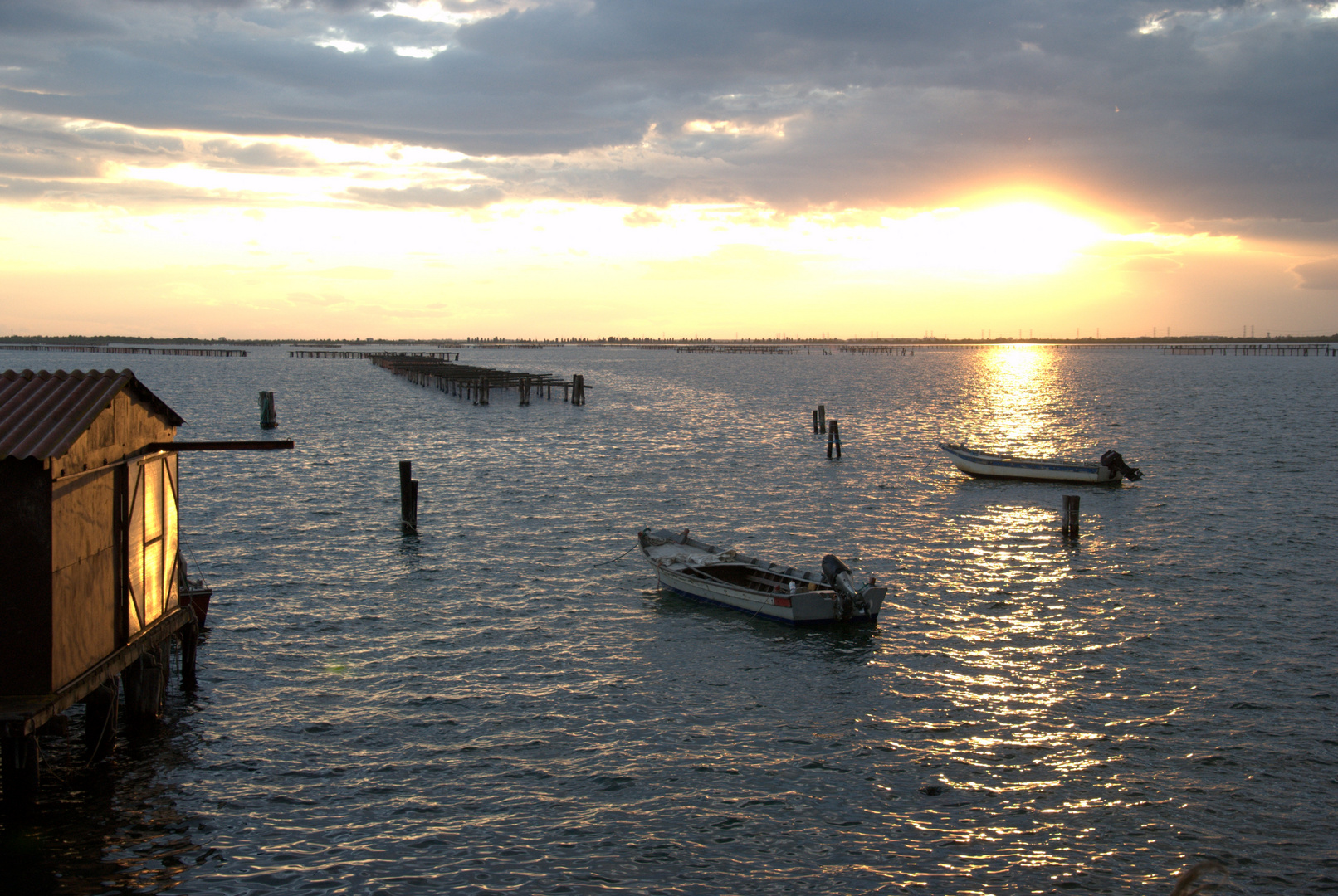 Riflesso del tramonto in laguna