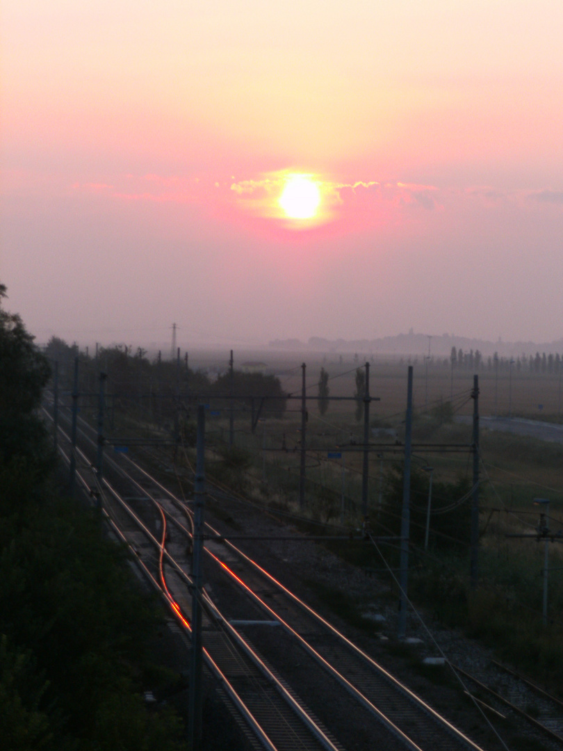 riflesso sulla ferrovia