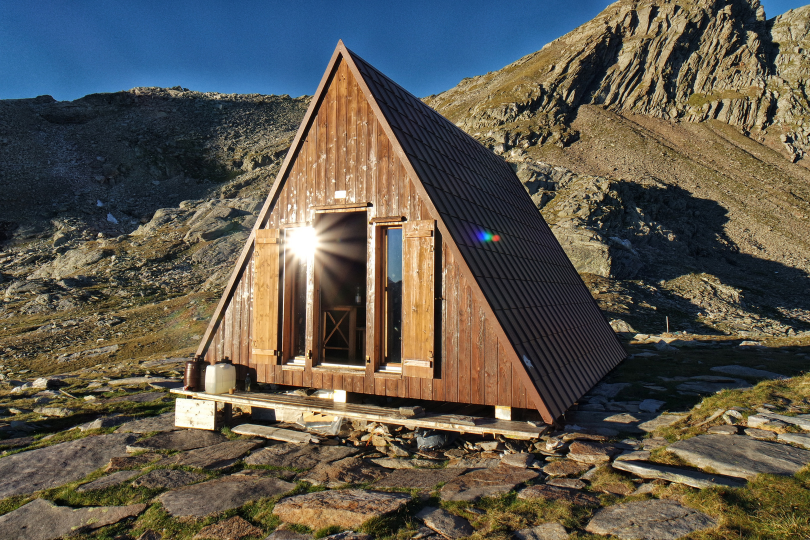 Rifugio Pian Grand: Morgensonne