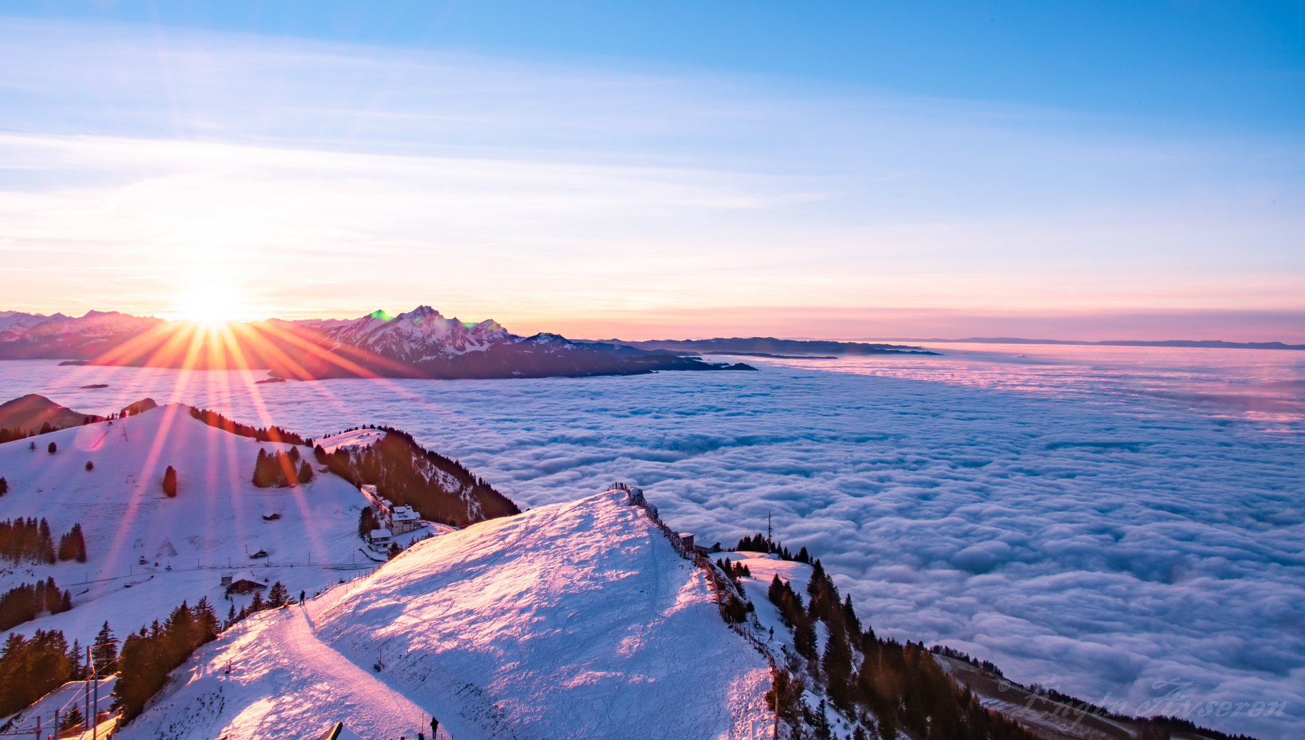 Rigi Abend Sonne