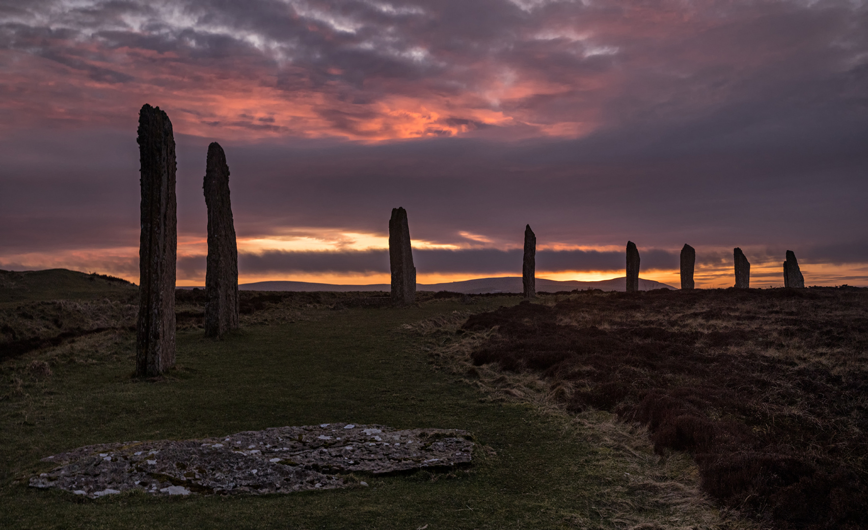 Ring of Brodgar Foto & Bild sonnenuntergang, schottland, steinkreis