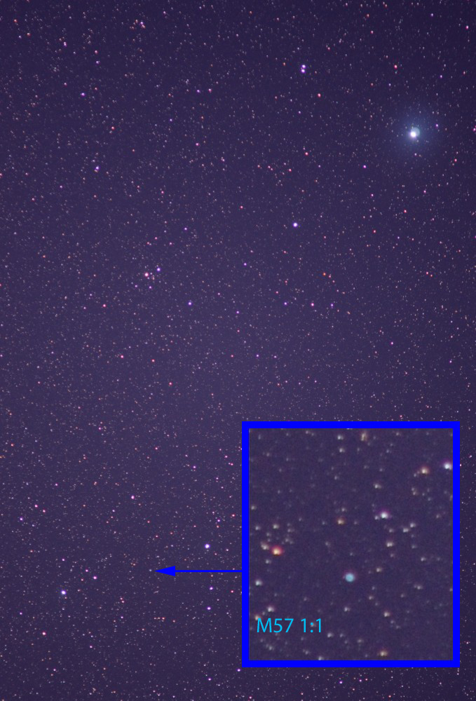 Ringnebel M57 noch in Horizontnähe