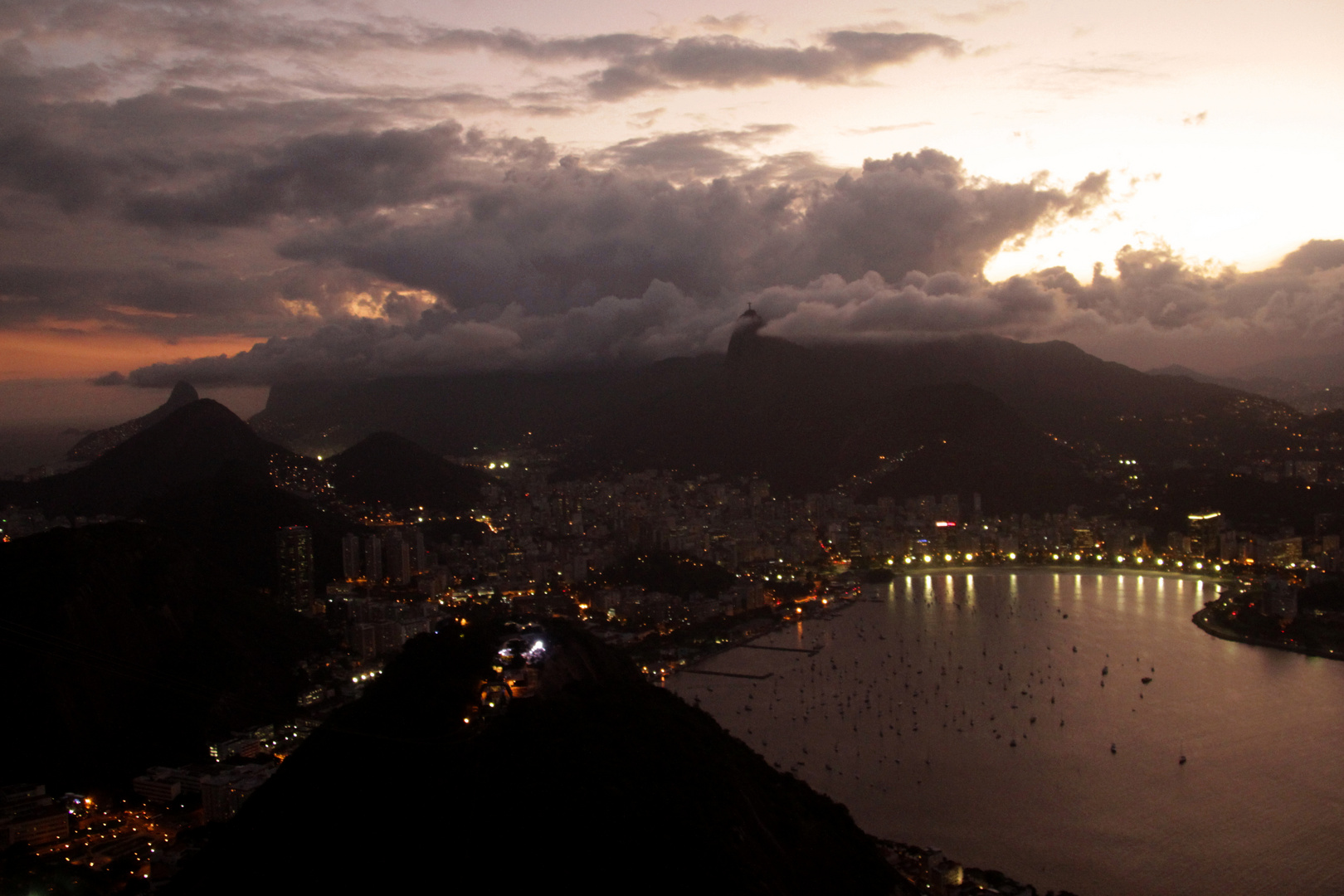 Rio by night from the Pao the Azucar