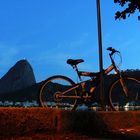 Rio de Janeiro Night Bike and Sugar Loaf. / Series: Rio Silhouettes.