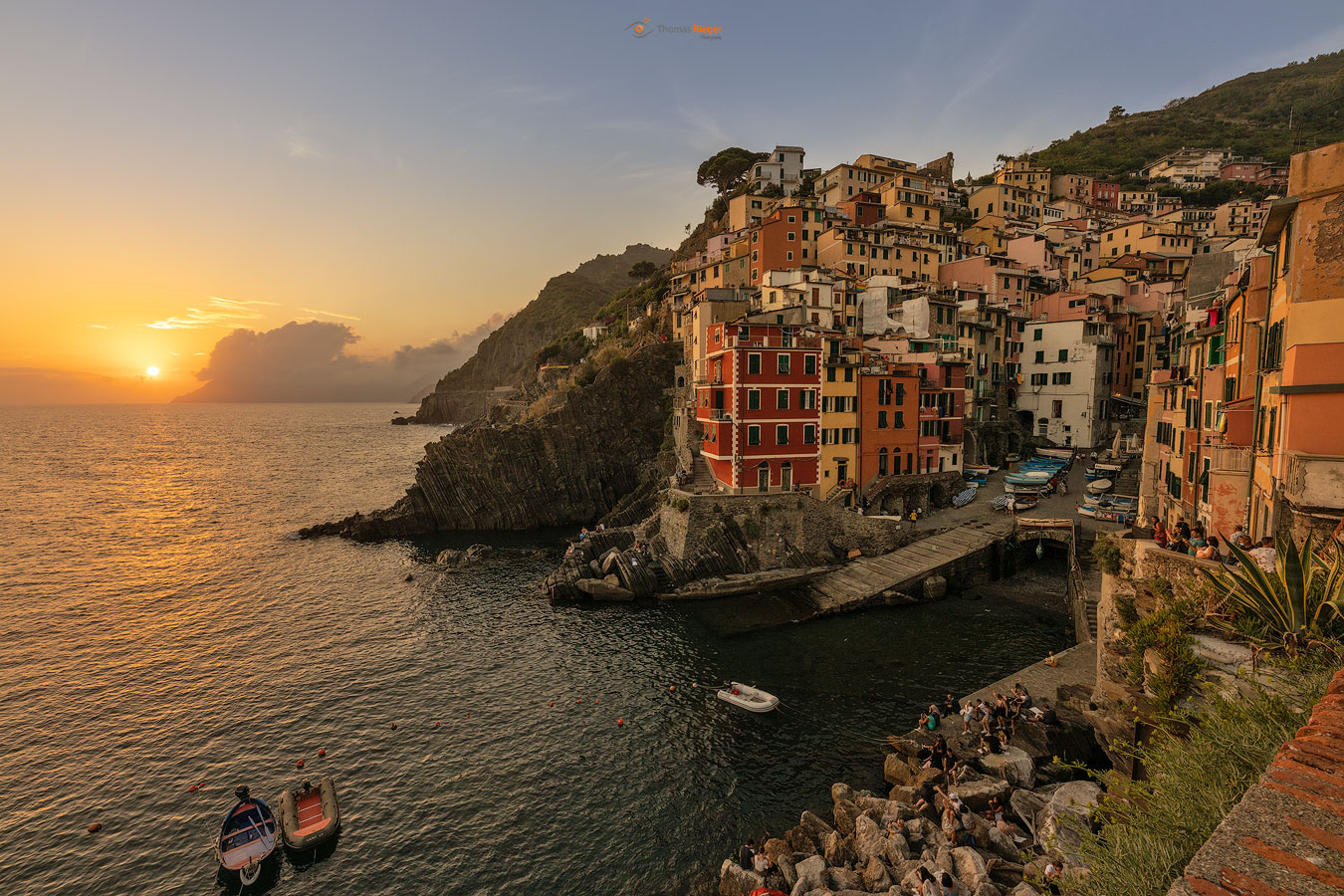 Riomaggiore bei Sonnenuntergang