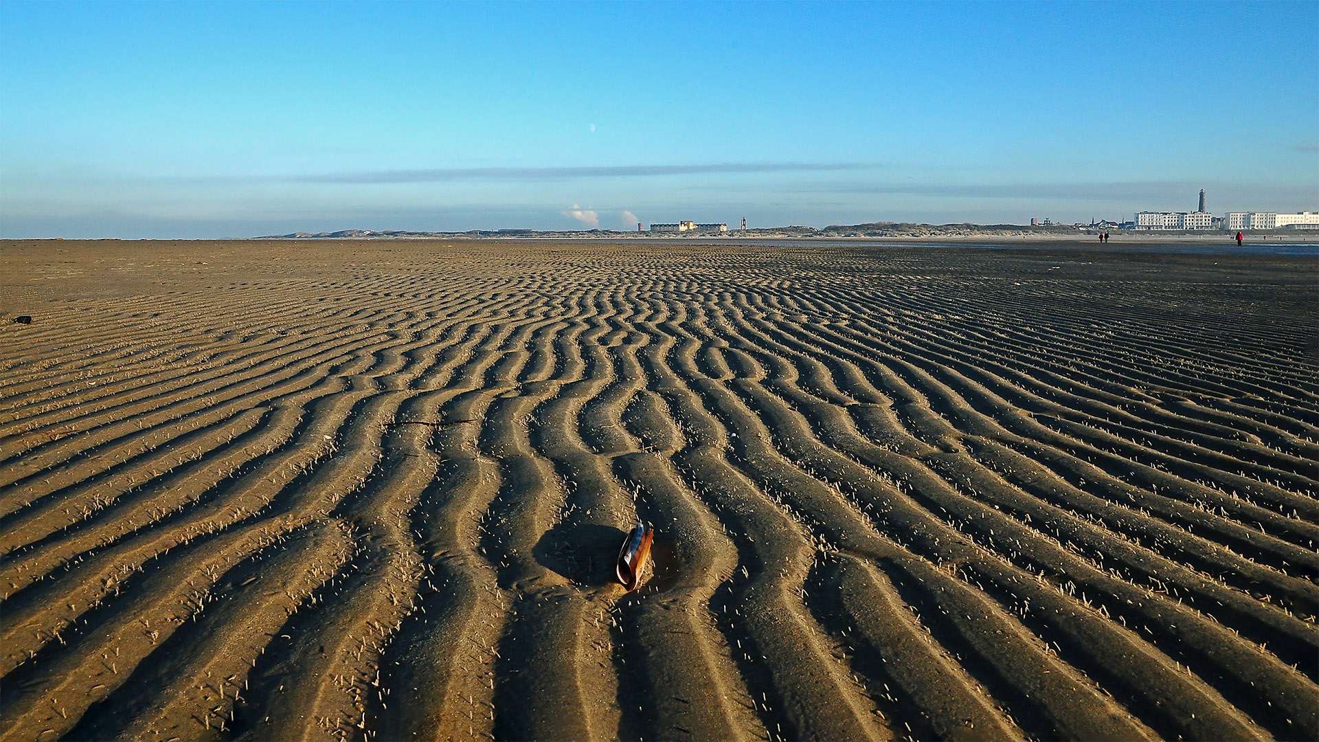 Rippelmarken auf der vorgelagerten Sandbank vor dem Borkumer Hauptstrand